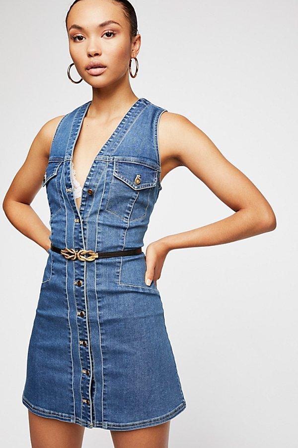 Wandering Star Denim Mini Dress By Free People